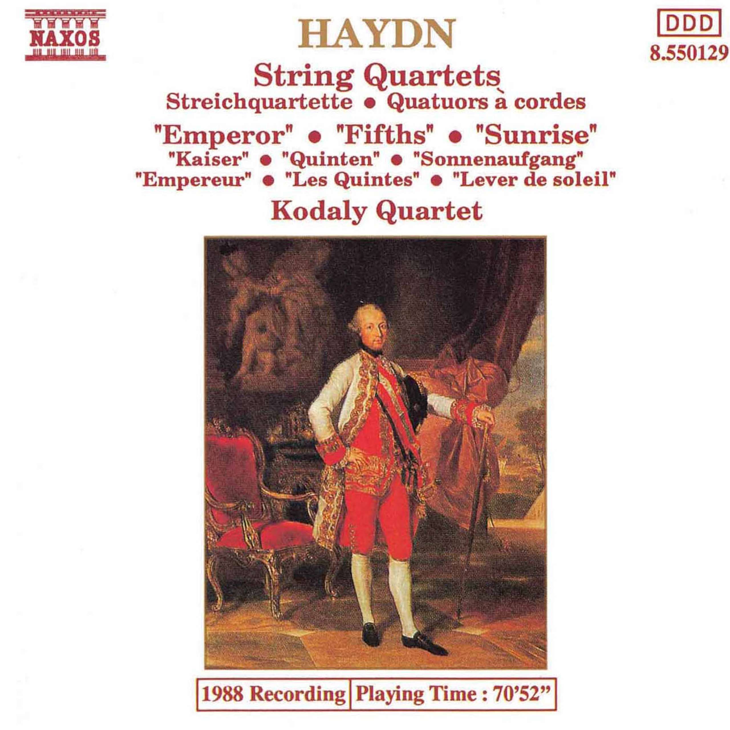 String Quartet No. 61 in D Minor, Op. 76 No. 2, Hob. III:76 "Fifths" - III. Menuetto:  Allegro ma non troppo