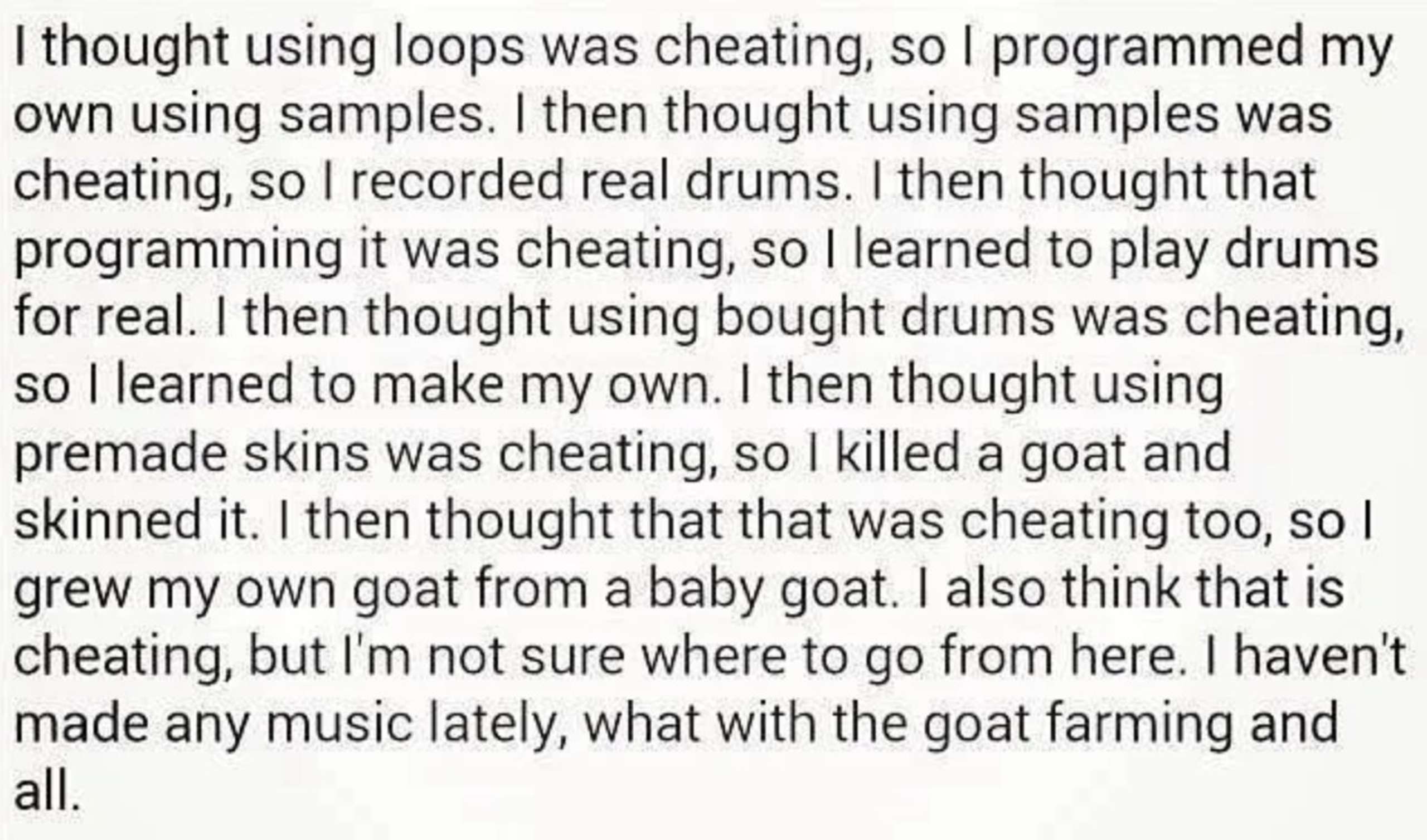 sampling is cheating quote reddit