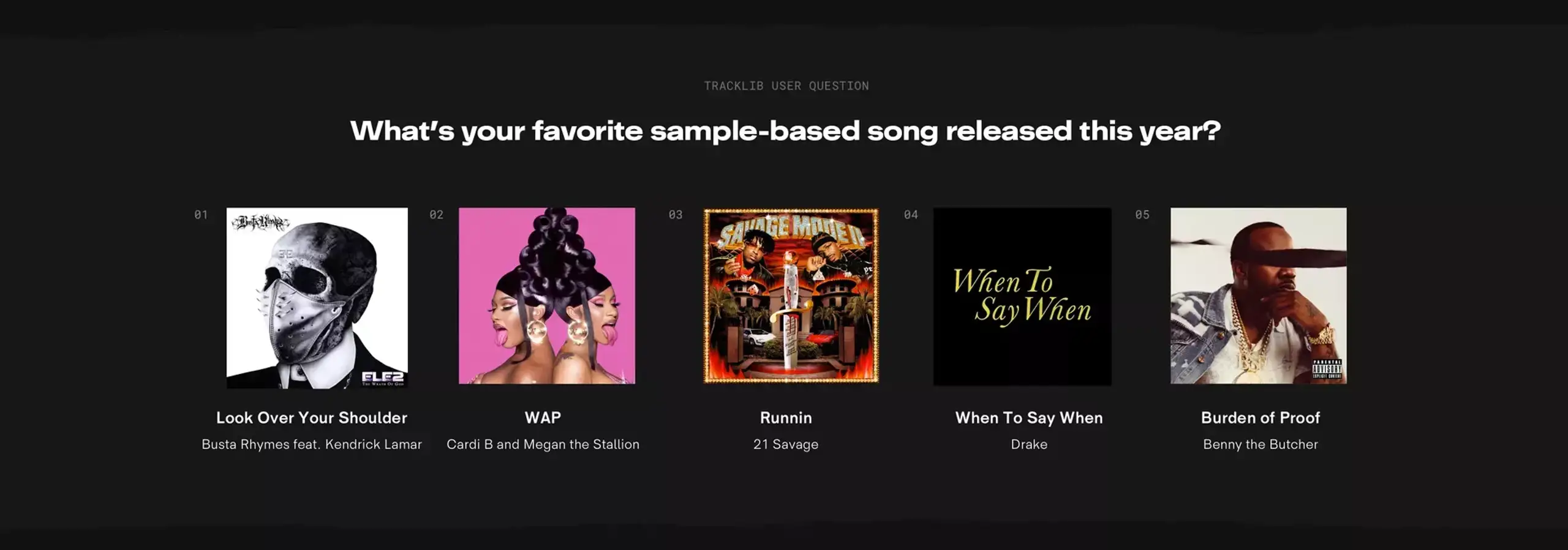 tracklib user survey favorite song
